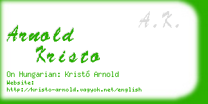arnold kristo business card